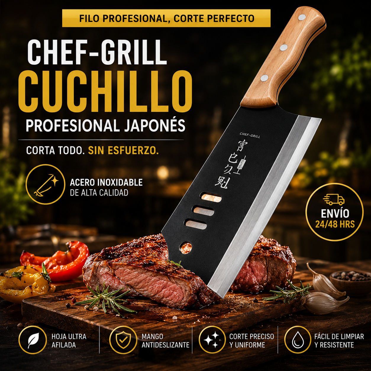 Chef-Grill Cuchillo Profesional Japones