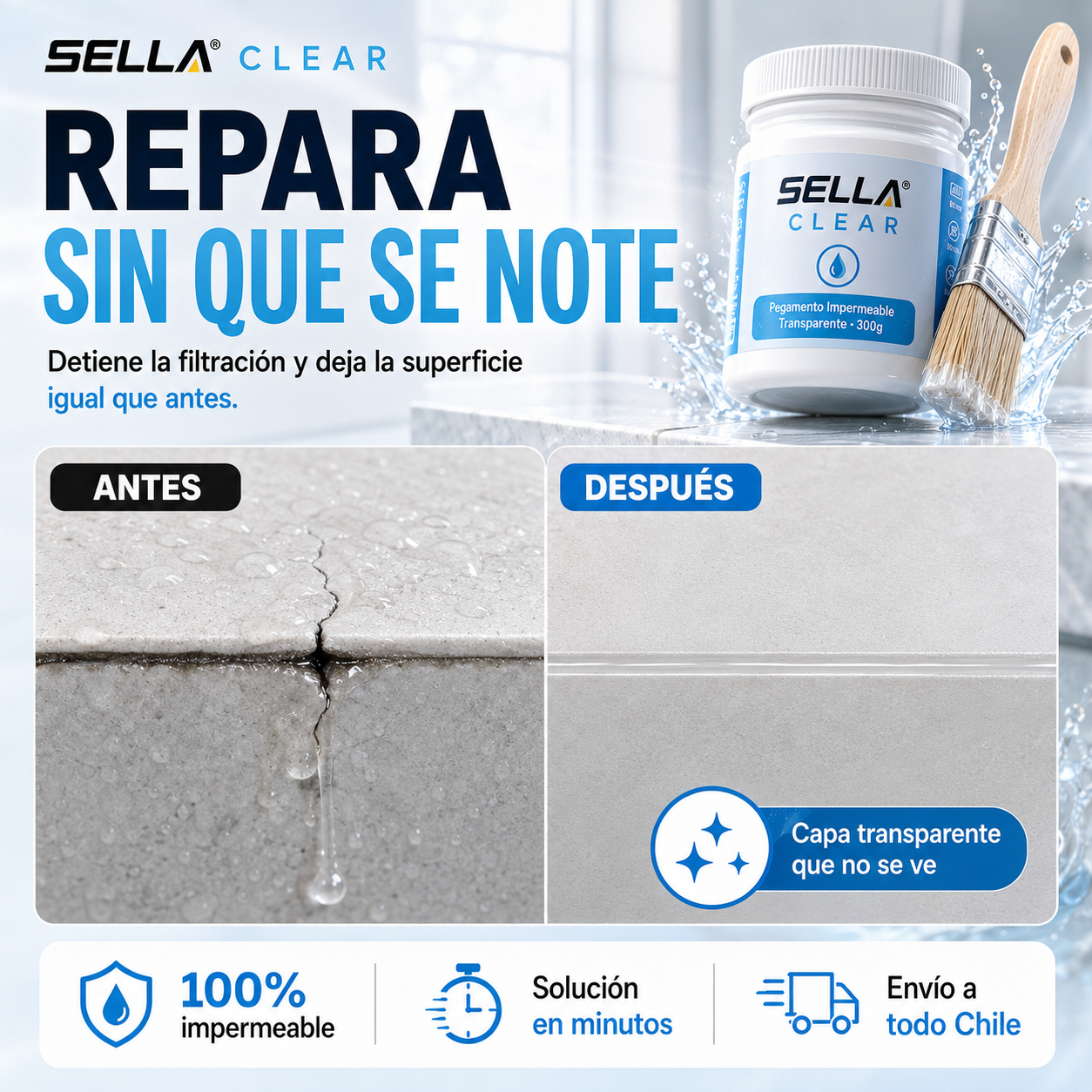 SELLA CLEAR® · Sellador Invisible