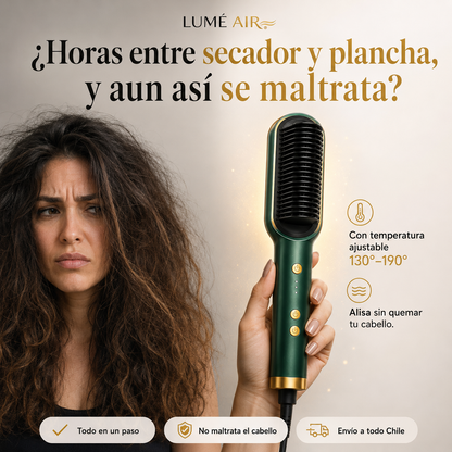 LUMÉ AIR® – Cepillo Alisador de Cabello | Seca y Alisa en 15 Minutos
