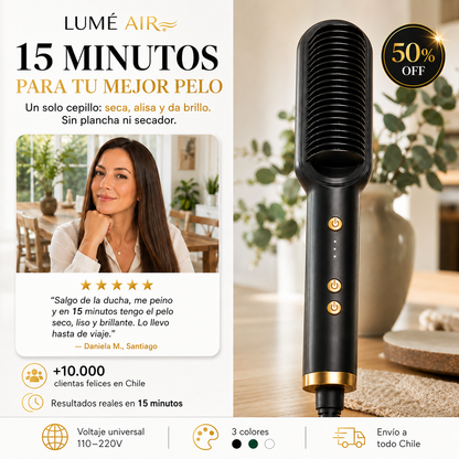 LUMÉ AIR® – Cepillo Alisador de Cabello | Seca y Alisa en 15 Minutos