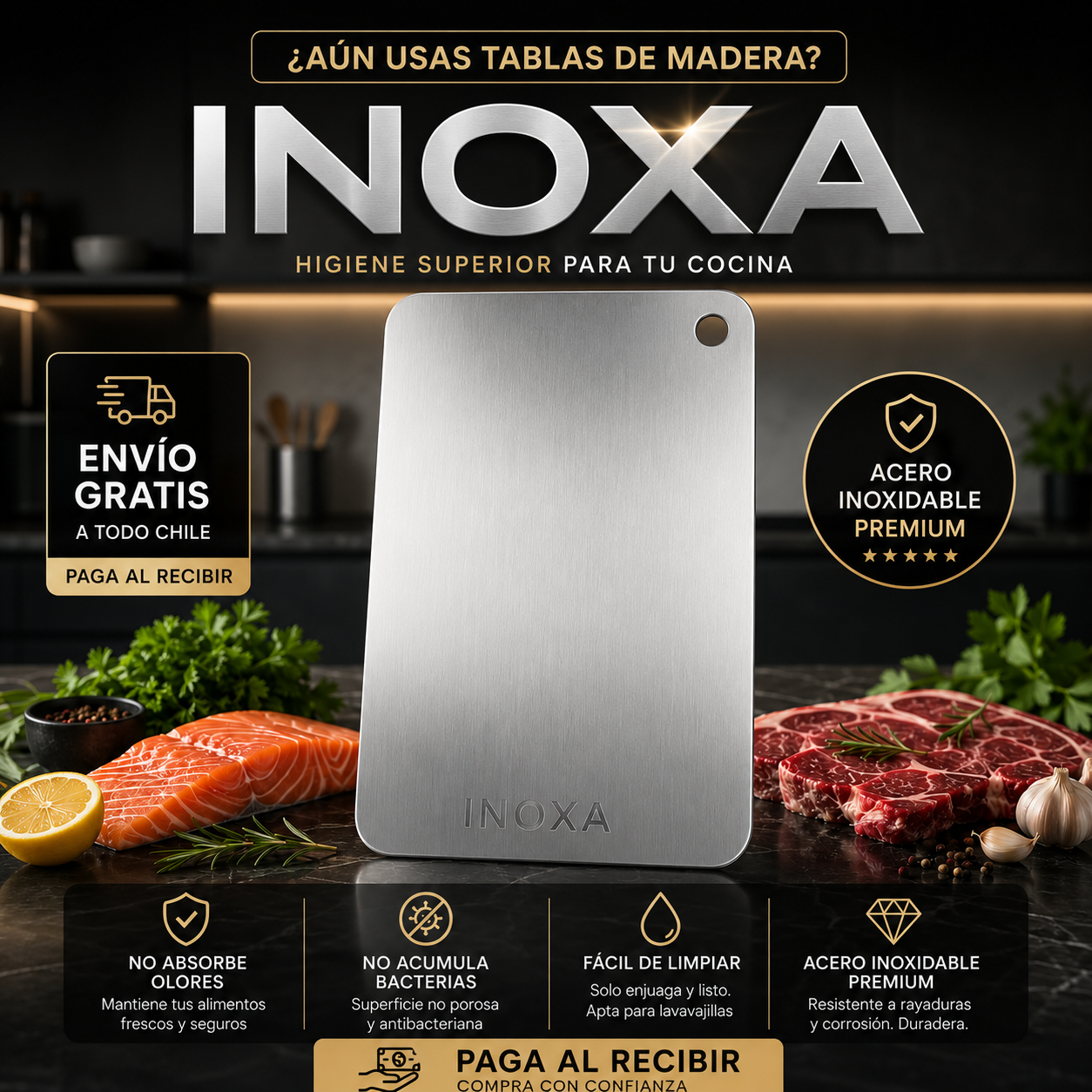Tabla INOXA® | Higiene Total · Cero olores