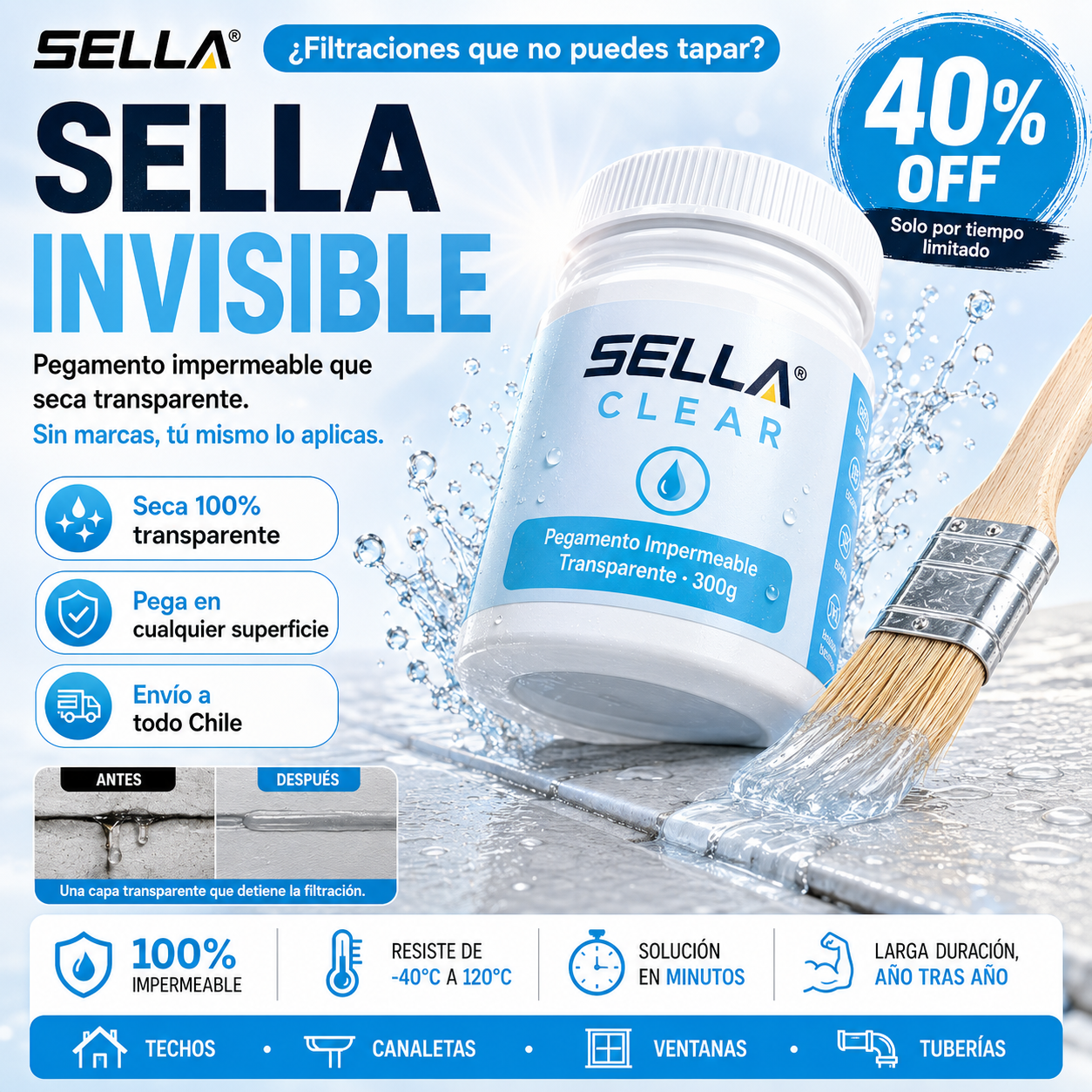 SELLA CLEAR® · Sellador Invisible