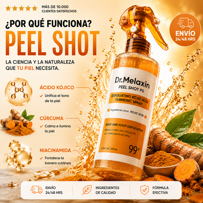 Dr. Melaxin Peel Shot® — Spray Exfoliante Kojic Acid + Cúrcuma
