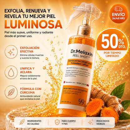 Dr. Melaxin Peel Shot® — Spray Exfoliante Kojic Acid + Cúrcuma